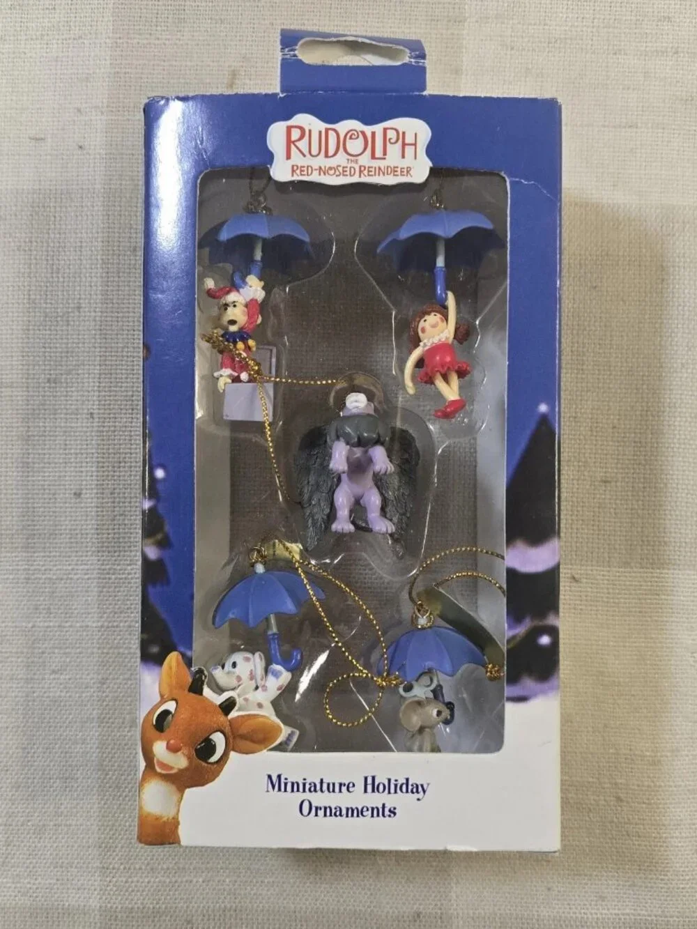 Enesco Rudolph Mini Miniature Christmas Ornaments Lot ~ 3 Sets w/ Box ~ 15 Total